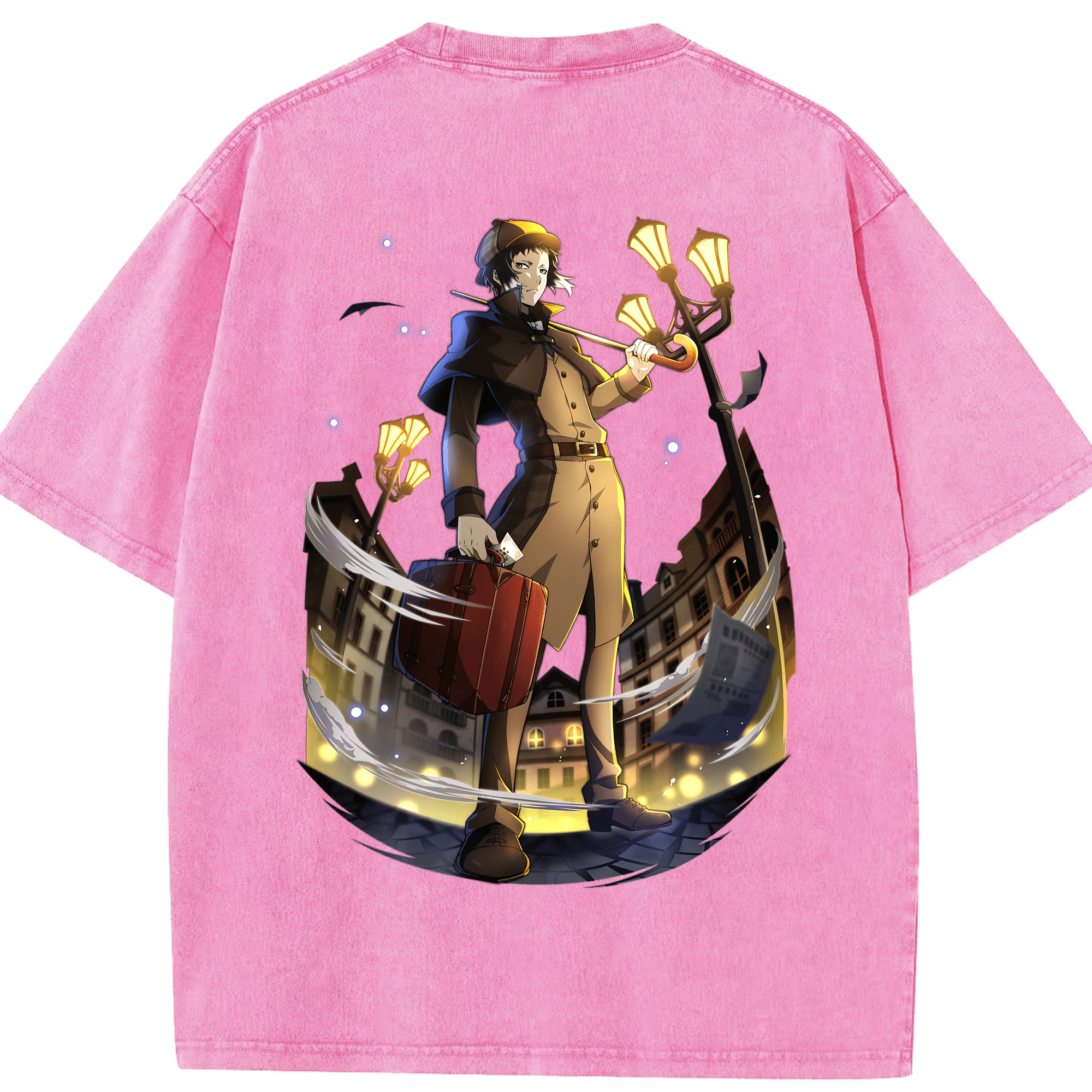 （画像用） 文豪ストレイドッグス Bungo Stray Dogs 綿100% ヴィンテージ風 半袖Tシャツ（背面プリント）